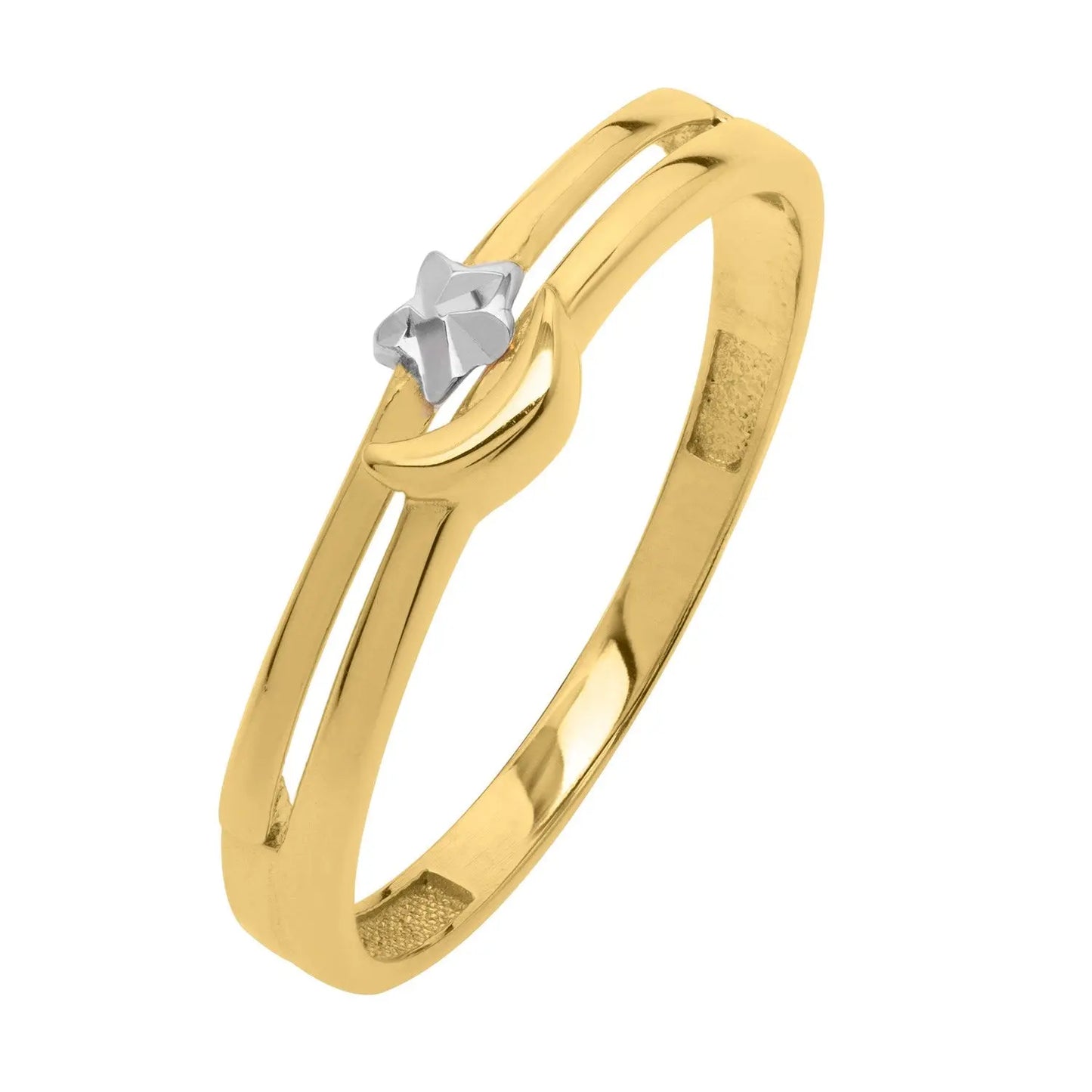 Star & Moon Ring in 10K Two Tone Gold RCJ Rings  CELESTIA LUXE JEWELLERS