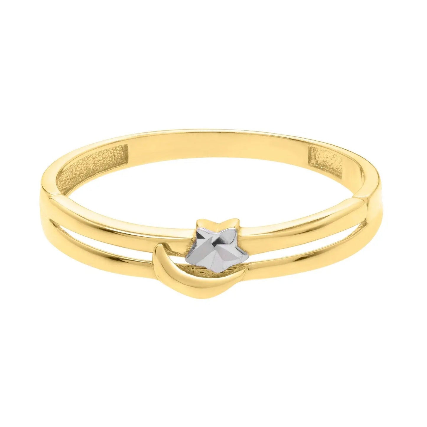 Star & Moon Ring in 10K Two Tone Gold RCJ Rings  CELESTIA LUXE JEWELLERS