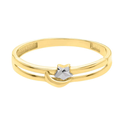Star & Moon Ring in 10K Two Tone Gold RCJ Rings  CELESTIA LUXE JEWELLERS