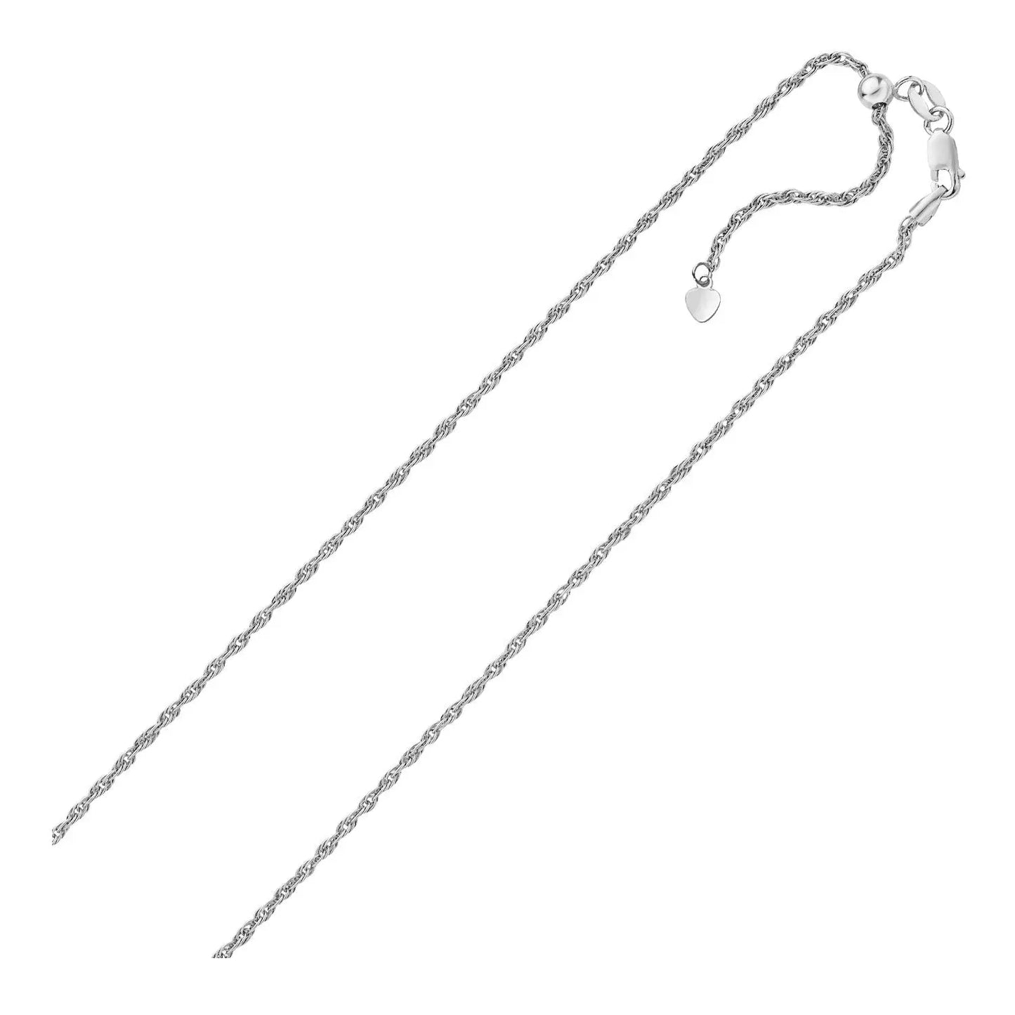 Sterling Silver 1.5mm Adjustable Rope Chain (1.50 mm) RCJ Chains  CELESTIA LUXE JEWELLERS