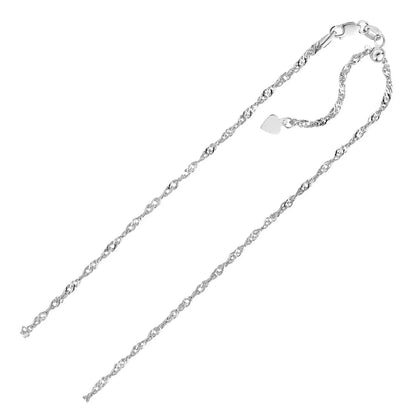 Sterling Silver 1.5mm Adjustable Singapore Chain (1.50 mm) RCJ Chains  CELESTIA LUXE JEWELLERS