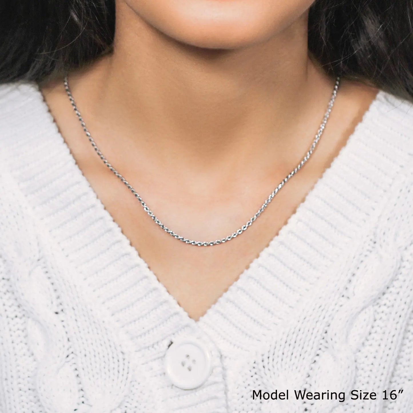 Sterling Silver 1.8mm Diamond Cut Rope Style Chain RCJ Chains  CELESTIA LUXE JEWELLERS