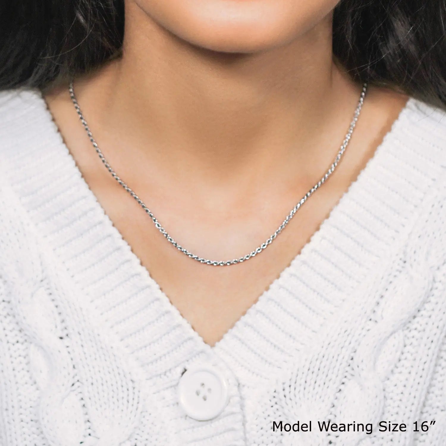 Sterling Silver 1.8mm Diamond Cut Rope Style Chain RCJ Chains  CELESTIA LUXE JEWELLERS