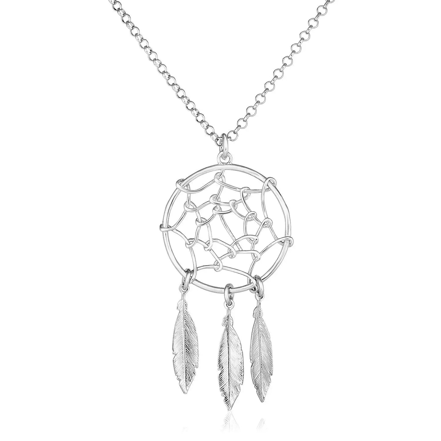 Sterling Silver 17 inch Necklace with Dream Catcher Pendant RCJ Necklaces  CELESTIA LUXE JEWELLERS