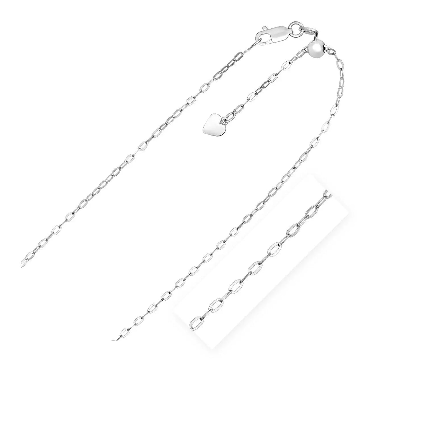 Sterling Silver Adjustable Piatto Chain (1.50 mm) RCJ Chains  CELESTIA LUXE JEWELLERS