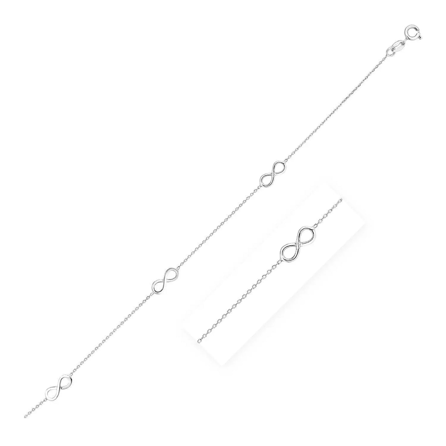 Sterling Silver Anklet with Infinity Symbols RCJ Anklets  CELESTIA LUXE JEWELLERS