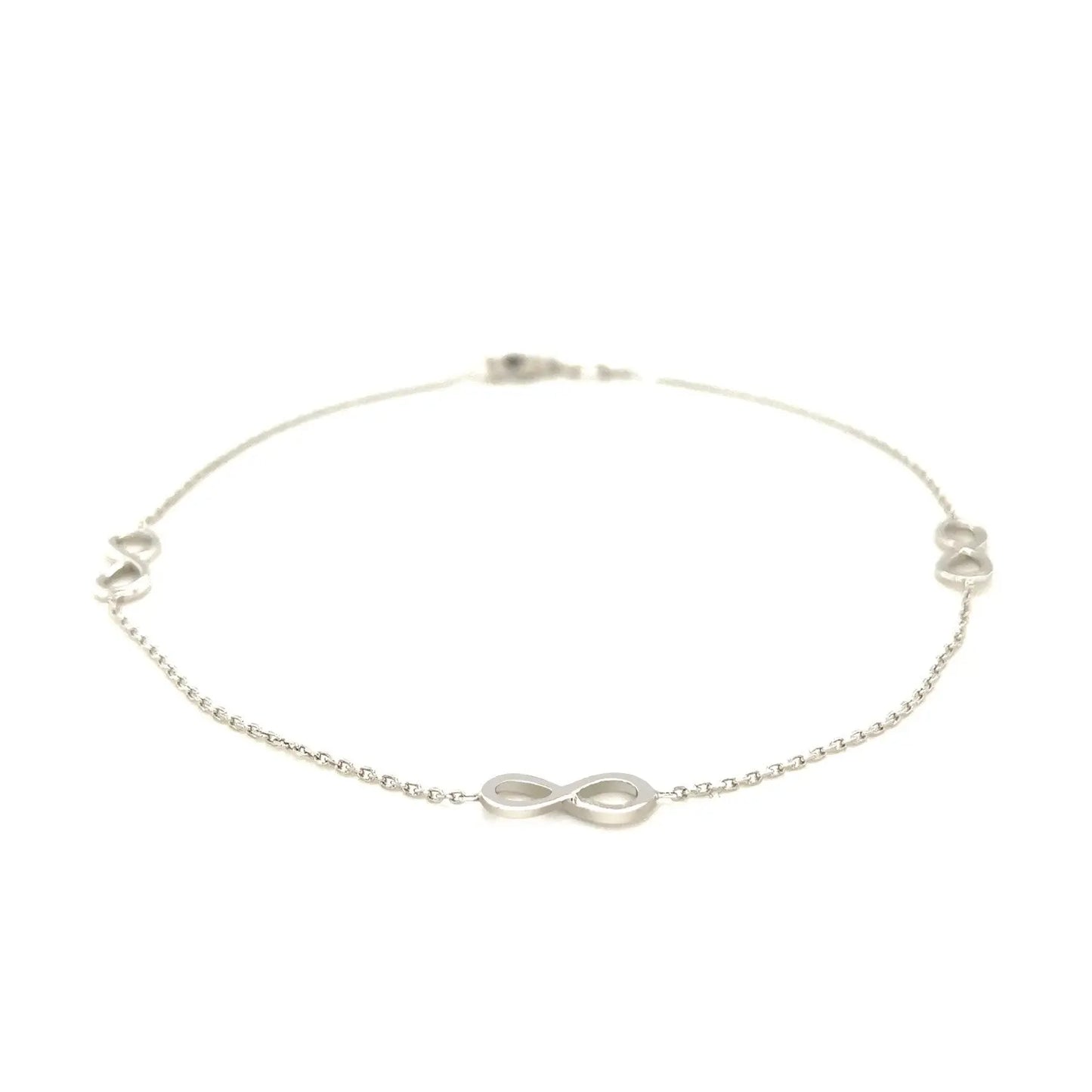 Sterling Silver Anklet with Infinity Symbols RCJ Anklets  CELESTIA LUXE JEWELLERS