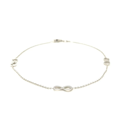 Sterling Silver Anklet with Infinity Symbols RCJ Anklets  CELESTIA LUXE JEWELLERS