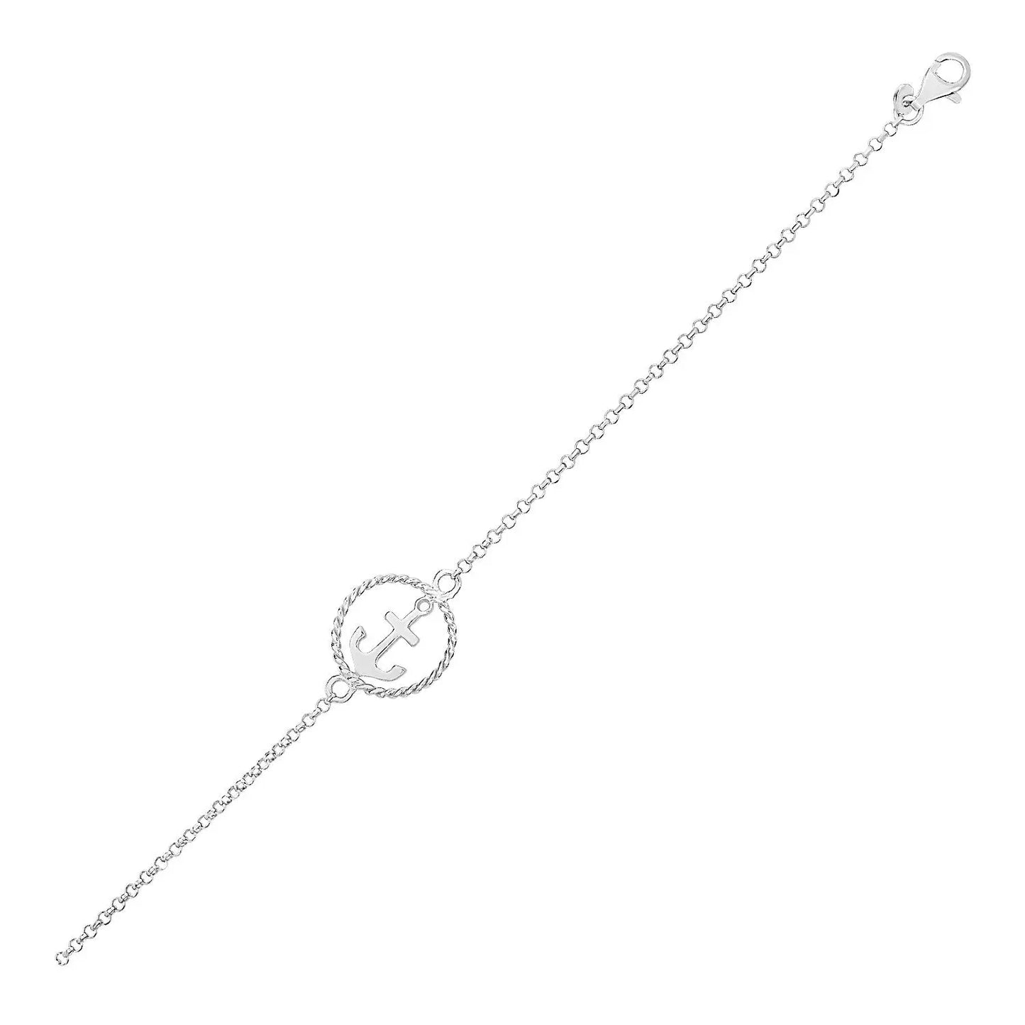 Sterling Silver Bracelet with Anchor (1.80 mm) RCJ Bracelets  CELESTIA LUXE JEWELLERS