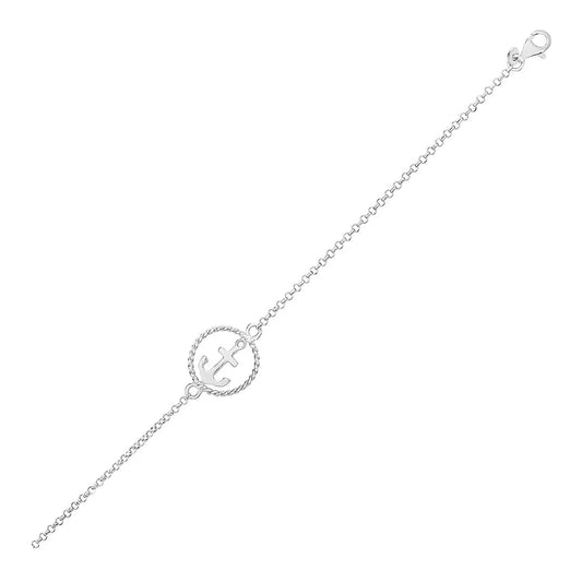 Sterling Silver Bracelet with Anchor (1.80 mm) RCJ Bracelets  CELESTIA LUXE JEWELLERS