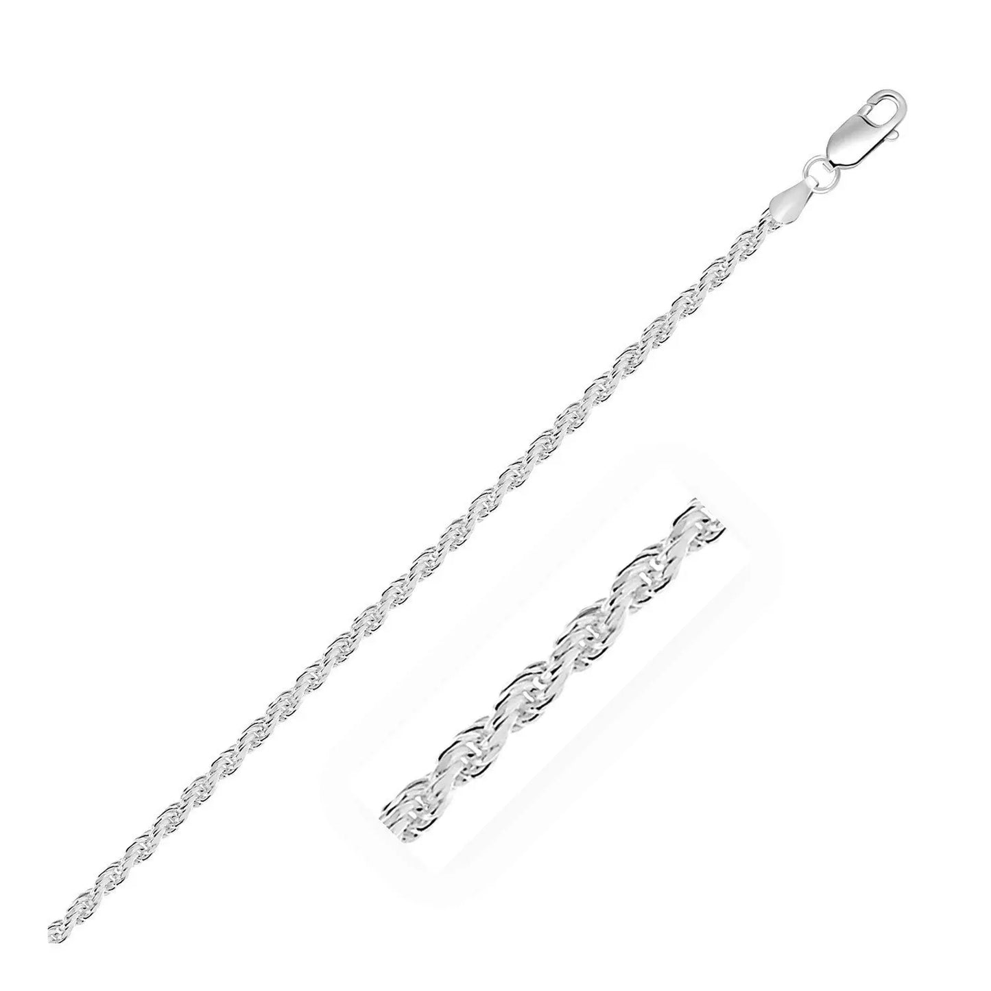 Sterling Silver Diamond Cut Rope Style Chain (2.90 mm) RCJ Chains  CELESTIA LUXE JEWELLERS