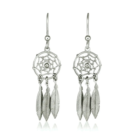 Sterling Silver Dream Catcher Dangle Earrings RCJ Earrings  CELESTIA LUXE JEWELLERS