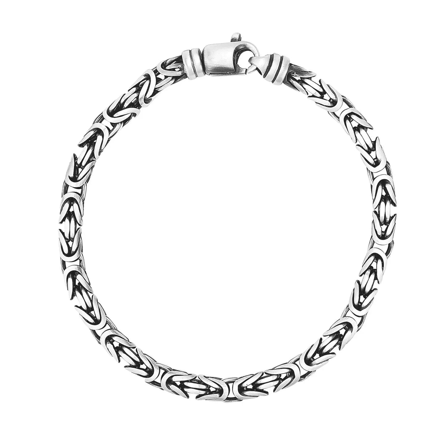 Sterling Silver Gunmetal Finish Byzantine Chain Bracelet (5.00 mm) RCJ Bracelets  CELESTIA LUXE JEWELLERS