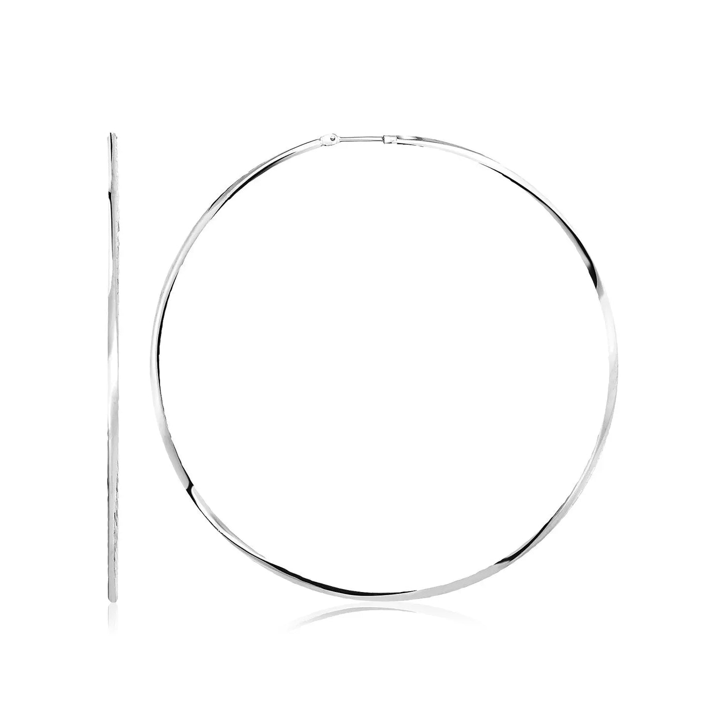 Sterling Silver Large Polished Round Hoop Earrings(60mm) RCJ Earrings  CELESTIA LUXE JEWELLERS