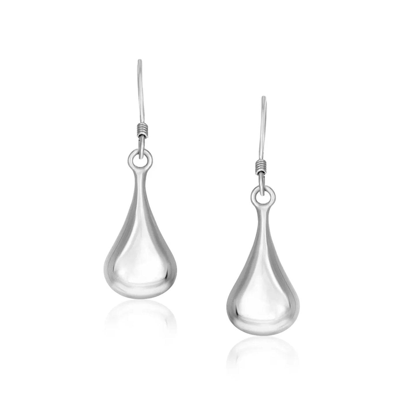 Sterling Silver Long Teardrop Shape Puff Drop Earrings RCJ Earrings  CELESTIA LUXE JEWELLERS