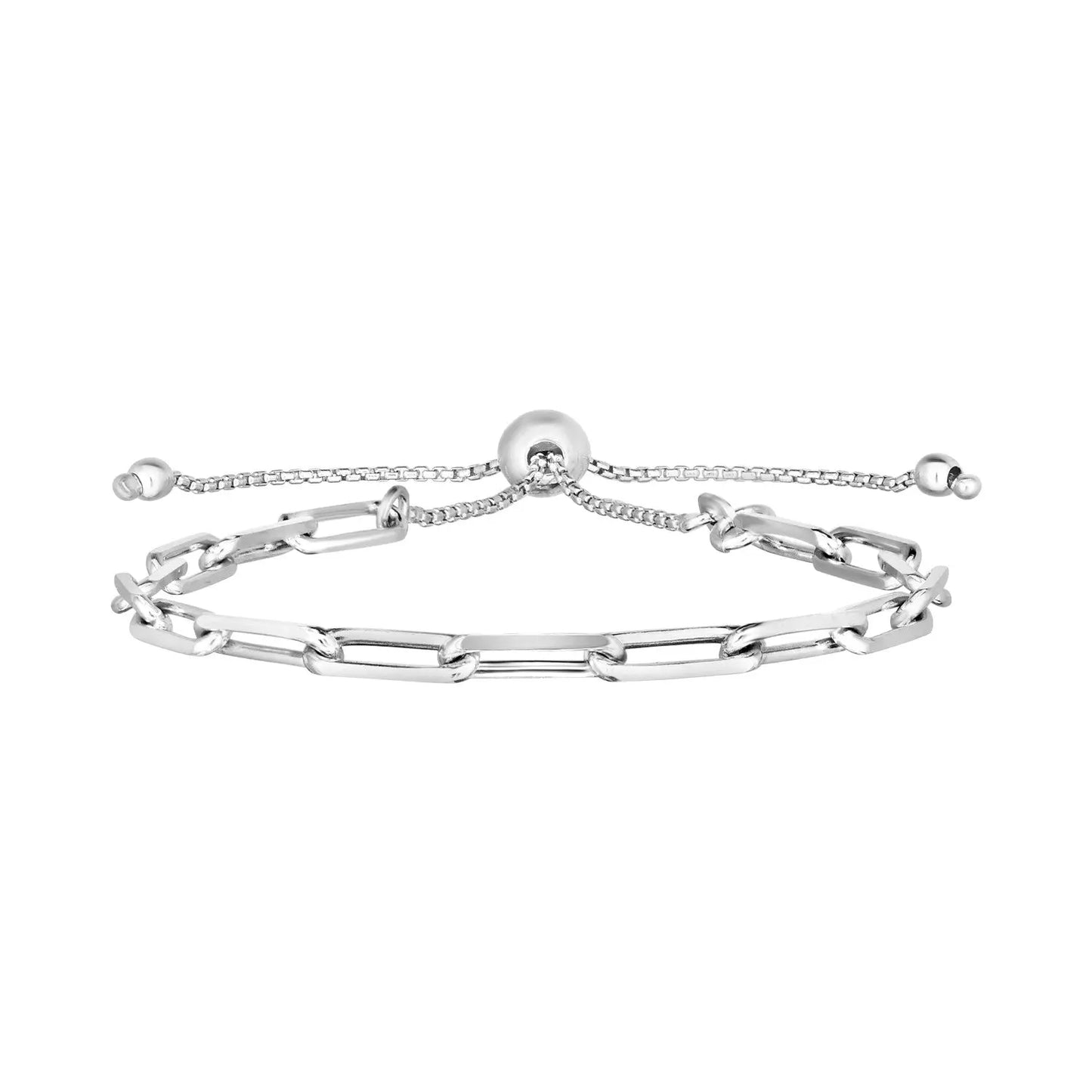 Sterling Silver Paperclip Chain Adjustable Bracelet (3.80 mm) RCJ Bracelets  CELESTIA LUXE JEWELLERS