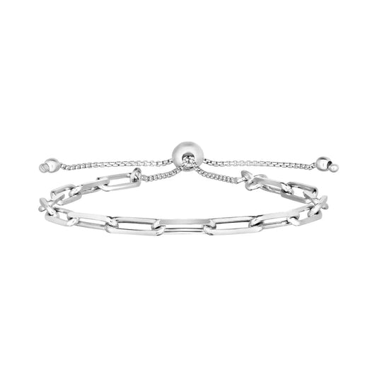 Sterling Silver Paperclip Chain Adjustable Bracelet (3.80 mm) RCJ Bracelets  CELESTIA LUXE JEWELLERS
