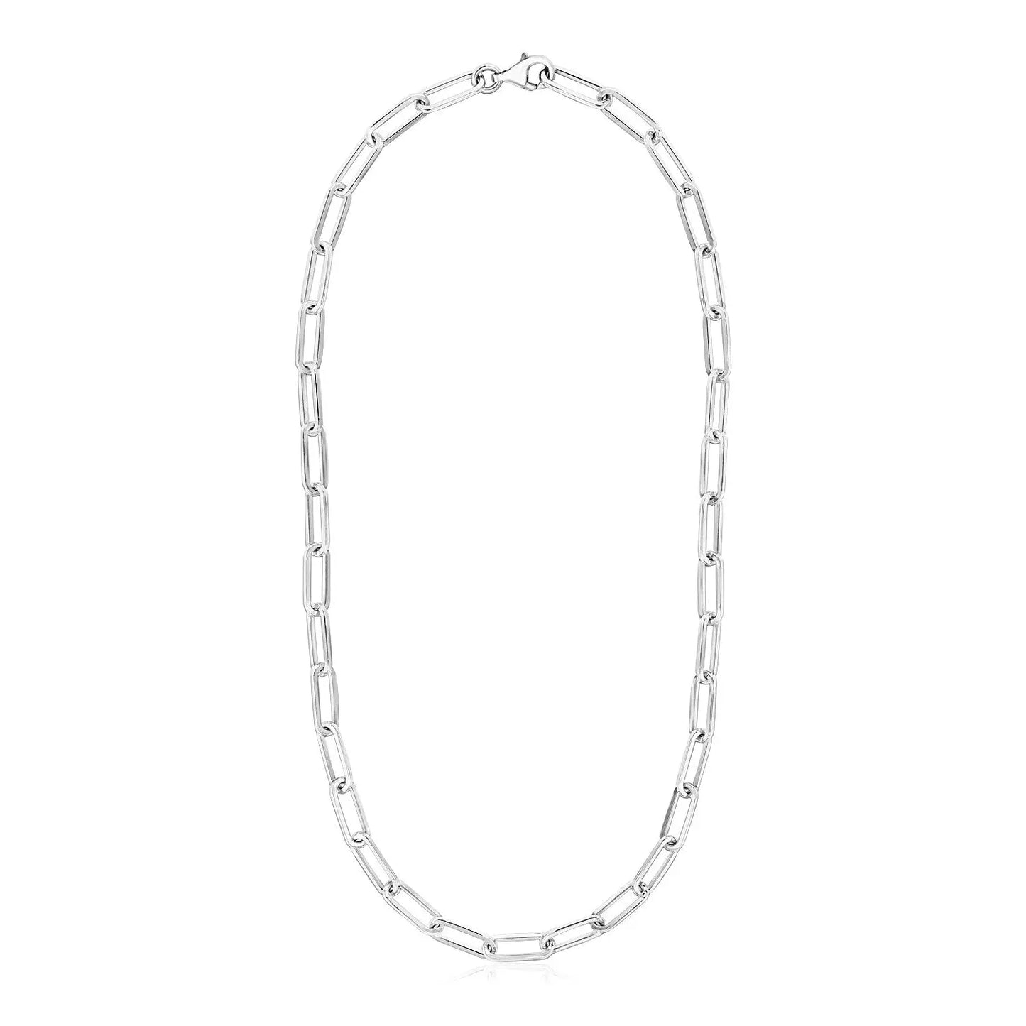 Sterling Silver Paperclip Chain Necklace RCJ Necklaces  CELESTIA LUXE JEWELLERS