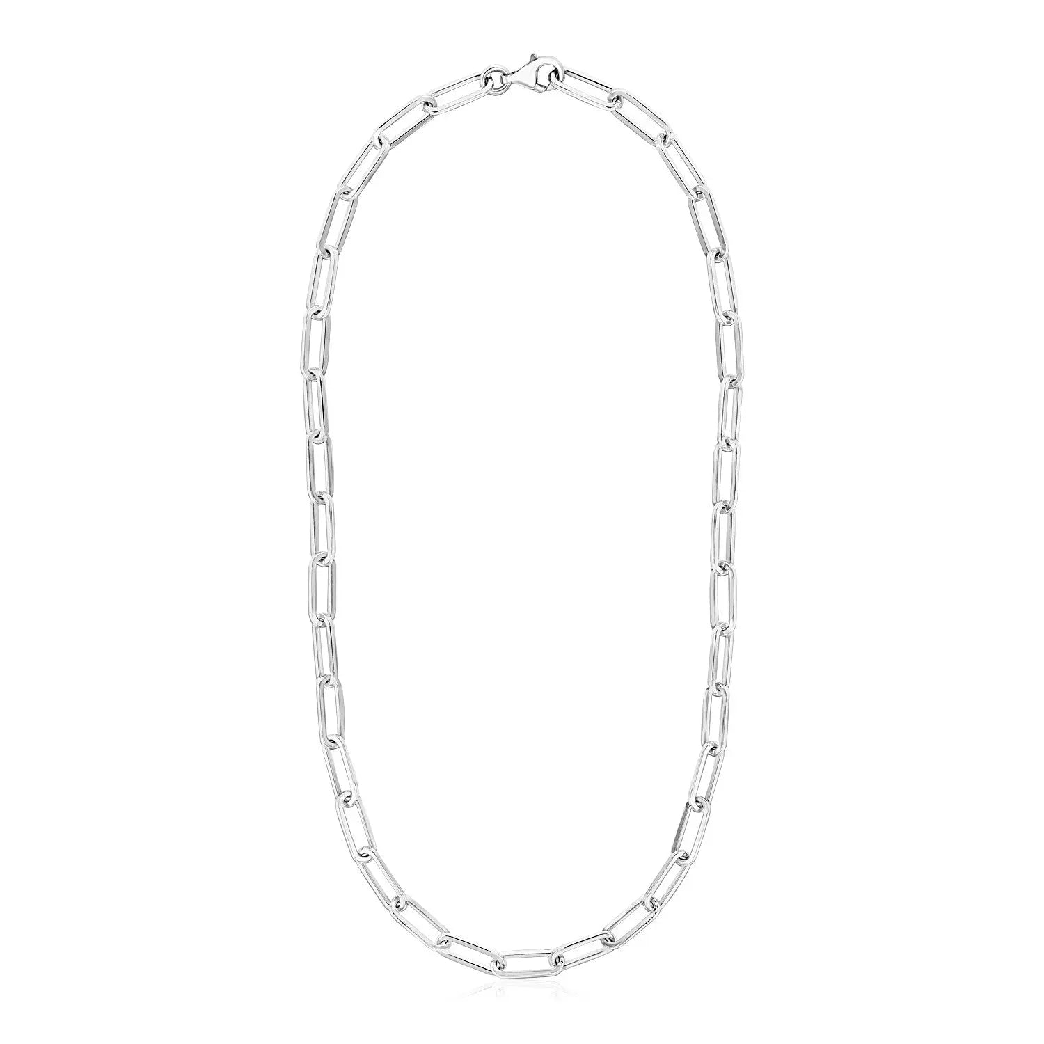Sterling Silver Paperclip Chain Necklace RCJ Necklaces  CELESTIA LUXE JEWELLERS