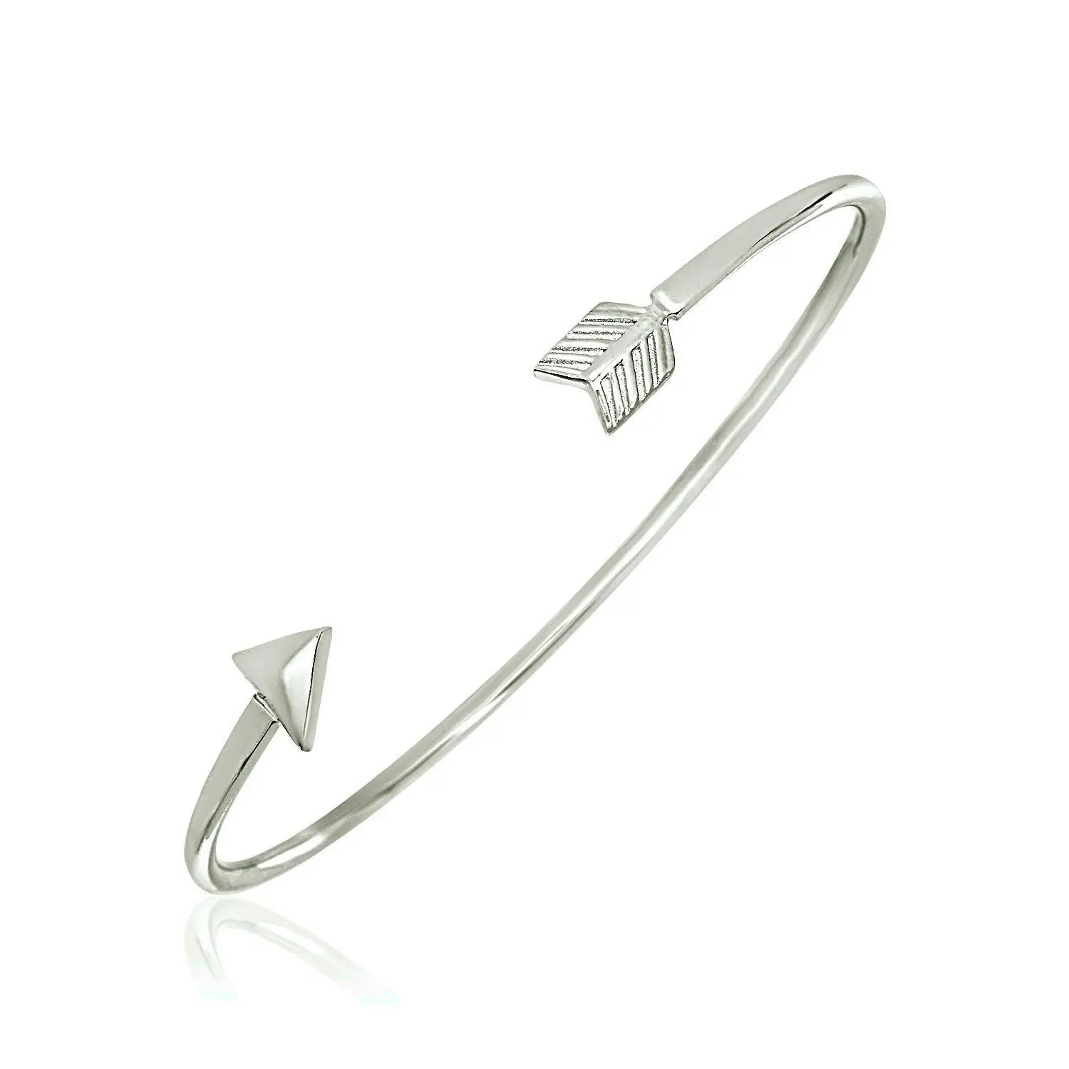 Sterling Silver Polished Arrow Cuff Bangle (3.00 mm) RCJ Bangles  CELESTIA LUXE JEWELLERS