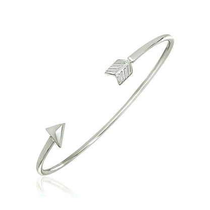 Sterling Silver Polished Arrow Cuff Bangle (3.00 mm) RCJ Bangles  CELESTIA LUXE JEWELLERS