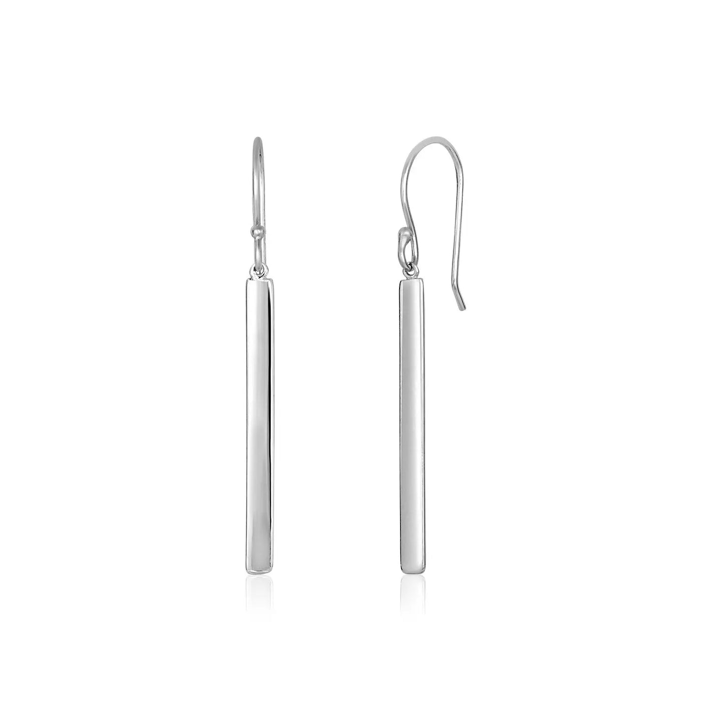 Sterling Silver Polished Bar Earrings RCJ Earrings  CELESTIA LUXE JEWELLERS
