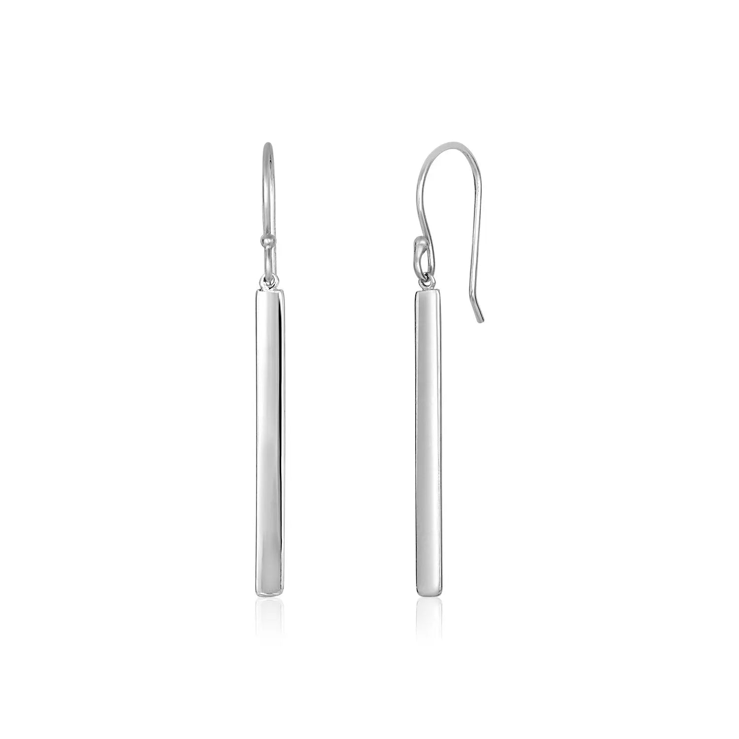 Sterling Silver Polished Bar Earrings RCJ Earrings  CELESTIA LUXE JEWELLERS