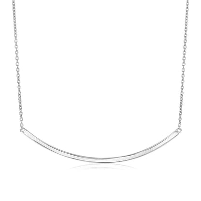 Sterling Silver Polished Curved Bar Necklace RCJ Necklaces  CELESTIA LUXE JEWELLERS
