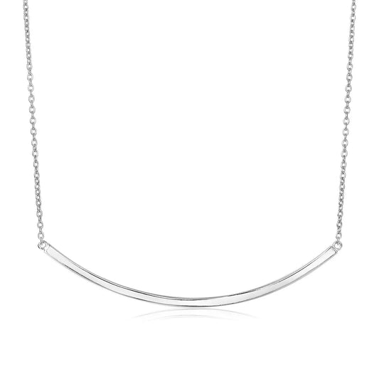 Sterling Silver Polished Curved Bar Necklace RCJ Necklaces  CELESTIA LUXE JEWELLERS