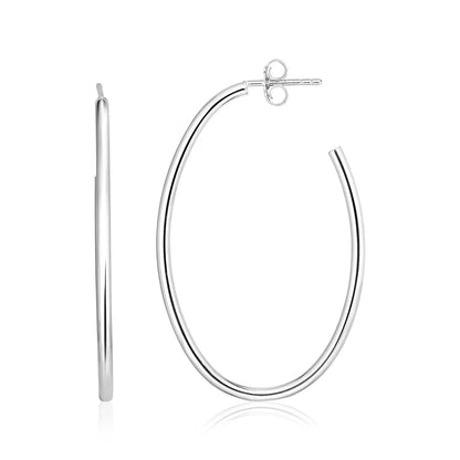 Sterling Silver Polished Oval Hoop Earrings RCJ Earrings  CELESTIA LUXE JEWELLERS