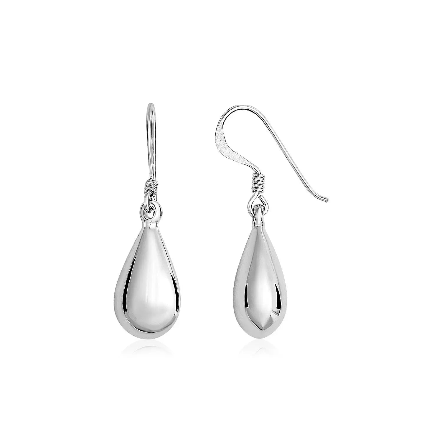 Sterling Silver Polished Puffed Teardrop Dangle Earrings RCJ Earrings  CELESTIA LUXE JEWELLERS
