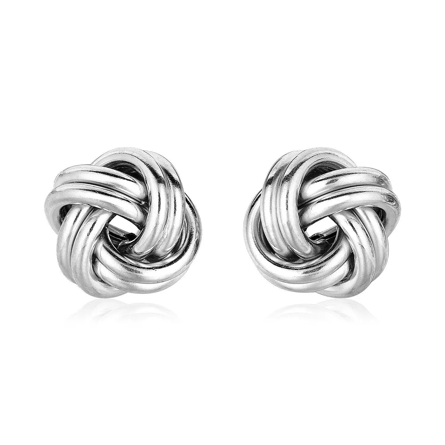 Sterling Silver Polished Two Strand Love Knot Earrings(13mm) RCJ Earrings  CELESTIA LUXE JEWELLERS
