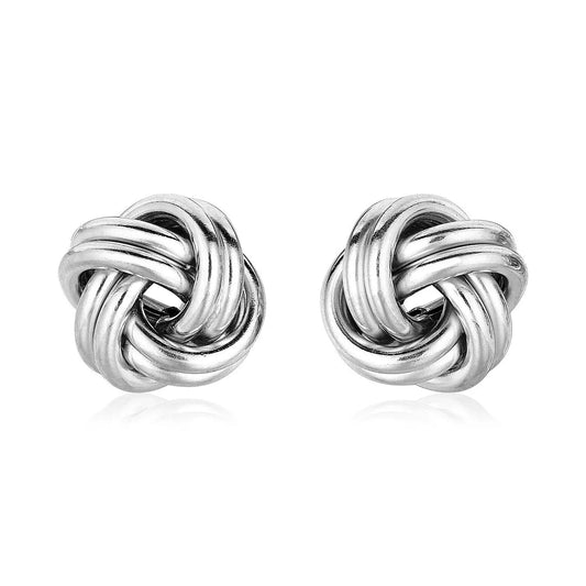 Sterling Silver Polished Two Strand Love Knot Earrings(13mm) RCJ Earrings  CELESTIA LUXE JEWELLERS