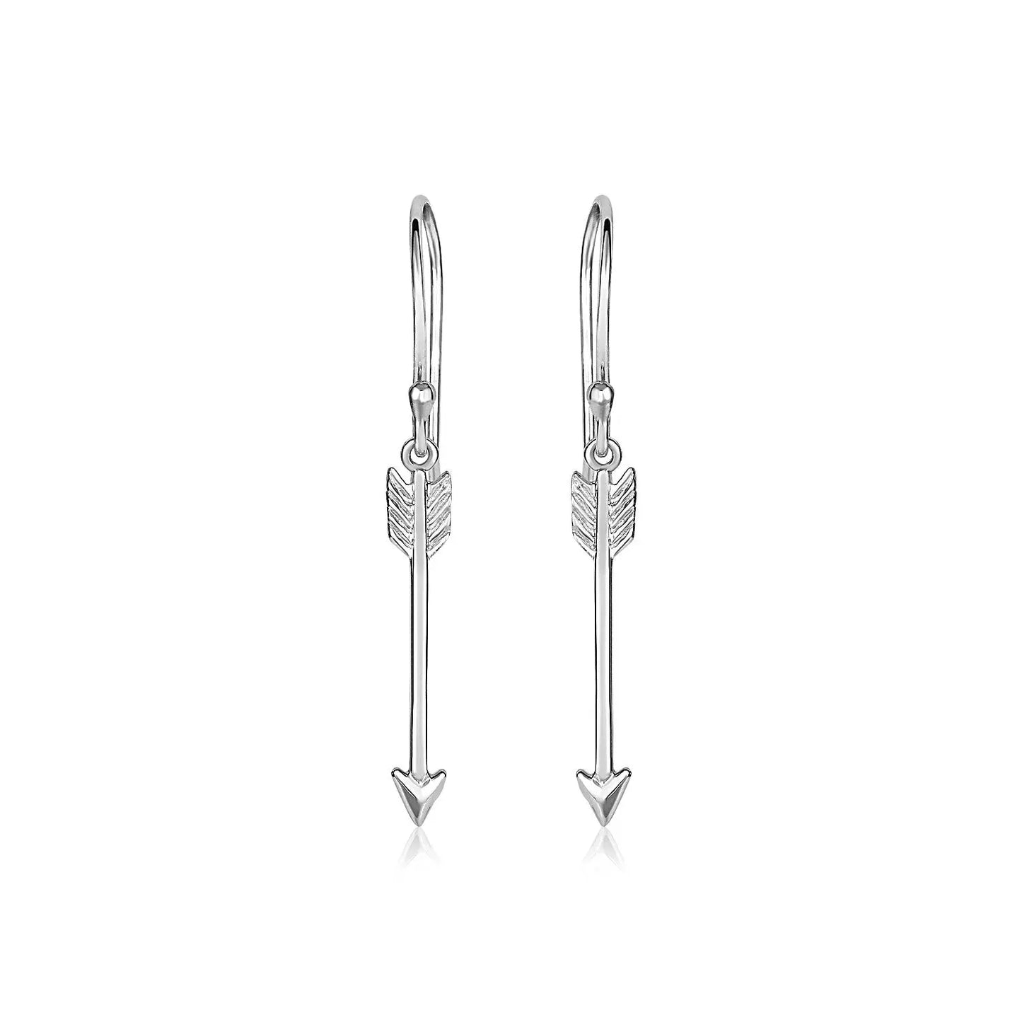 Sterling Silver Polished and Textured Arrow Earrings RCJ Earrings  CELESTIA LUXE JEWELLERS