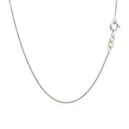 Sterling Silver Rhodium Plated Box Chain (0.70 mm) RCJ Chains  CELESTIA LUXE JEWELLERS