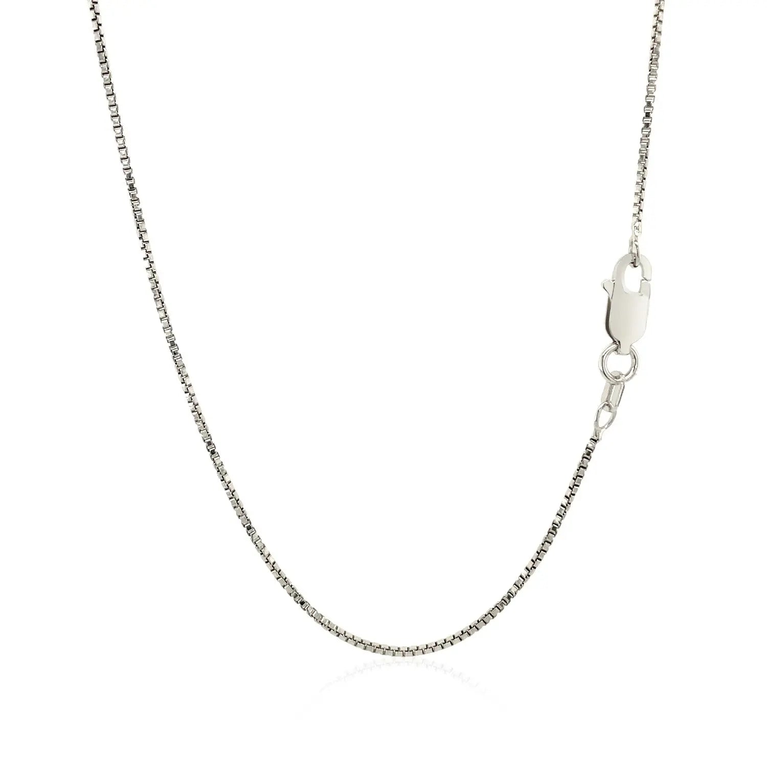 Sterling Silver Rhodium Plated Box Chain (1.10 mm) RCJ Chains  CELESTIA LUXE JEWELLERS
