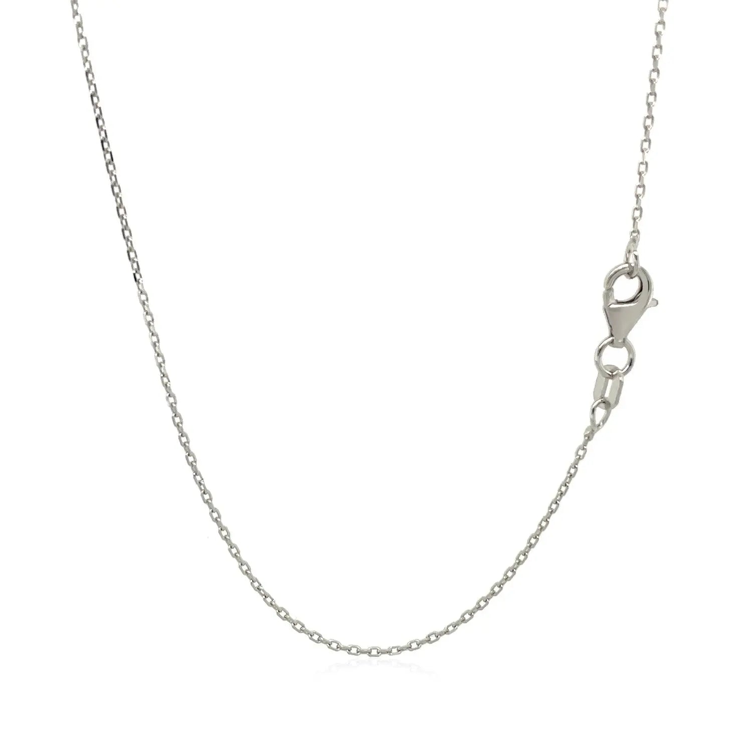 Sterling Silver Rhodium Plated Cable Chain (0.80 mm) RCJ Chains  CELESTIA LUXE JEWELLERS