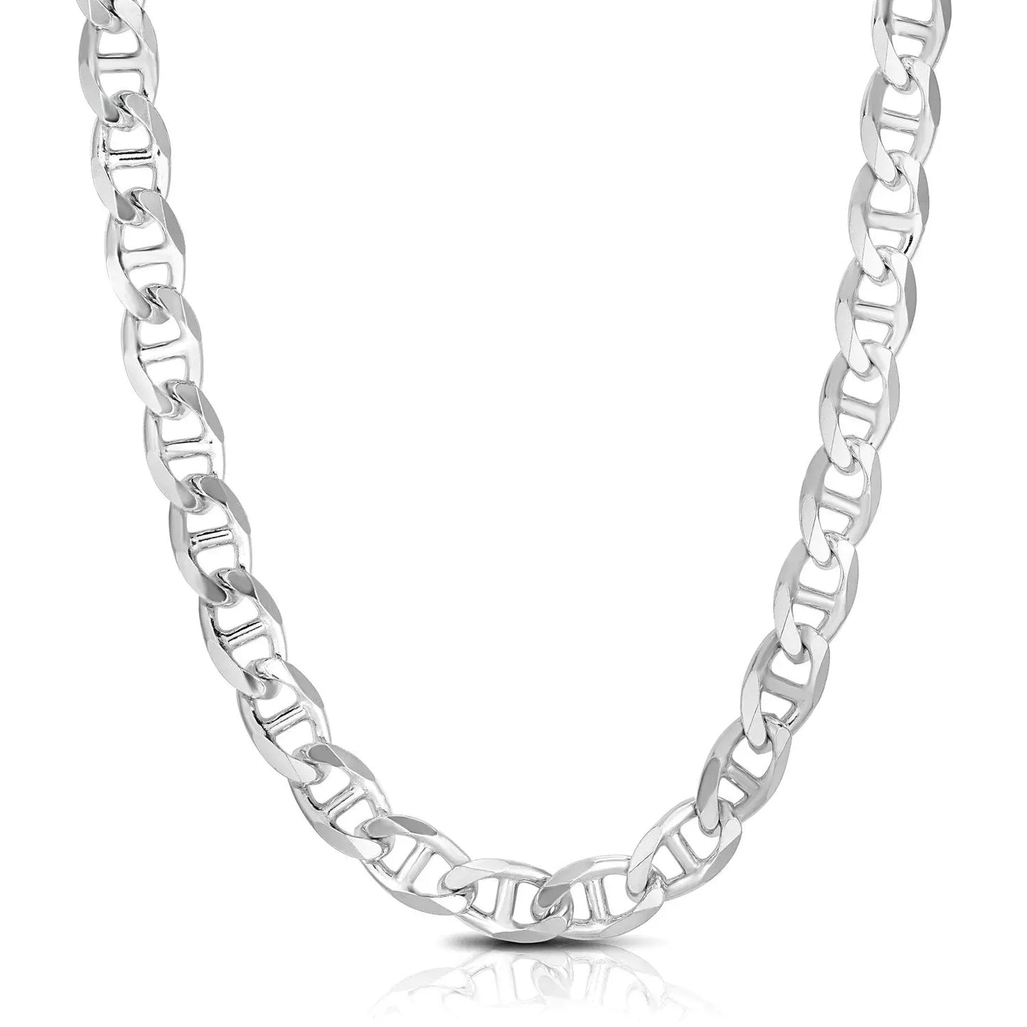 Sterling Silver Rhodium Plated Mariner Chain (8.00 mm) RCJ Chains  CELESTIA LUXE JEWELLERS