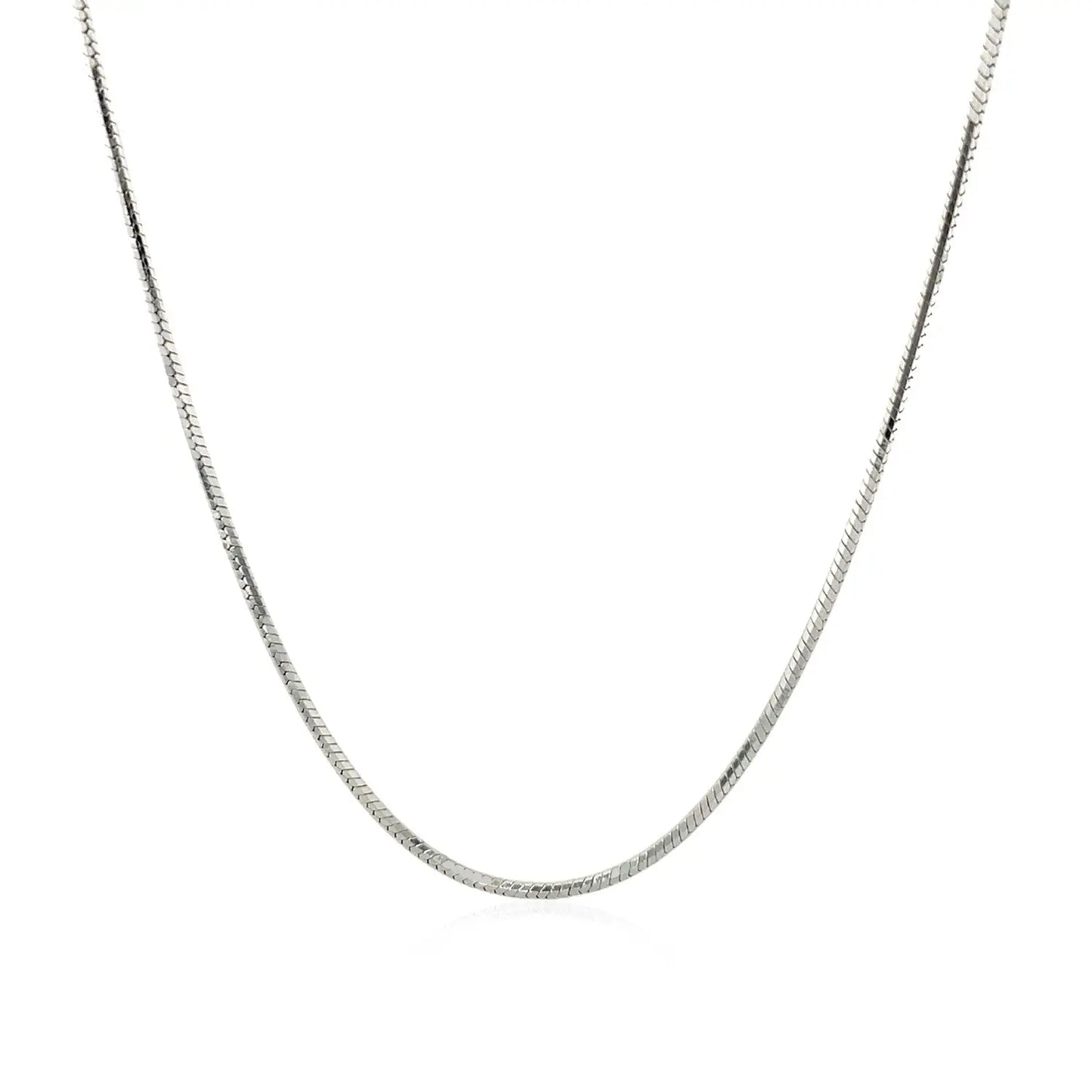 Sterling Silver Rhodium Plated Octagonal Snake Chain (1.10 mm) RCJ Chains  CELESTIA LUXE JEWELLERS