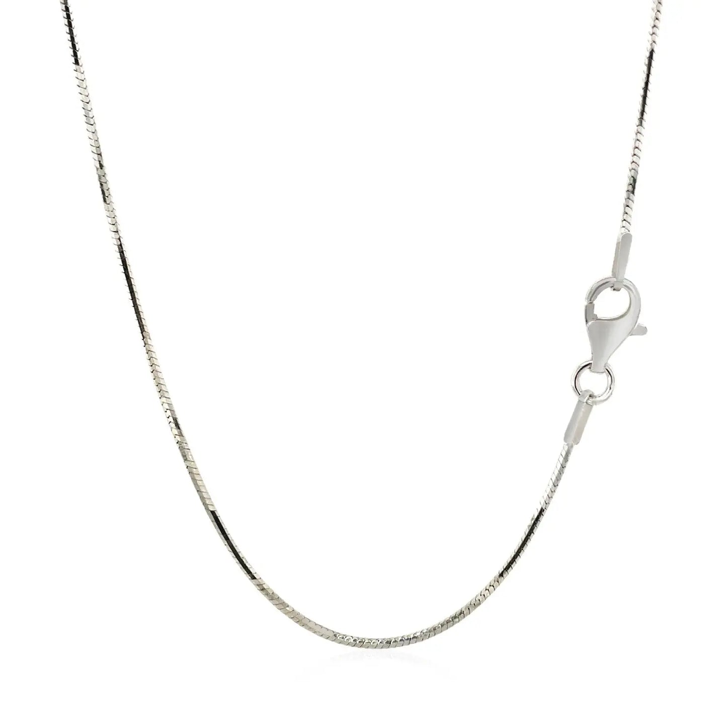 Sterling Silver Rhodium Plated Octagonal Snake Chain (1.10 mm) RCJ Chains  CELESTIA LUXE JEWELLERS
