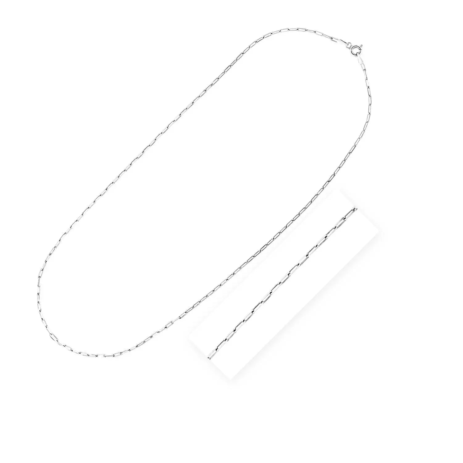 Sterling Silver Rhodium Plated Paperclip Chain (1.80 mm) RCJ Chains  CELESTIA LUXE JEWELLERS