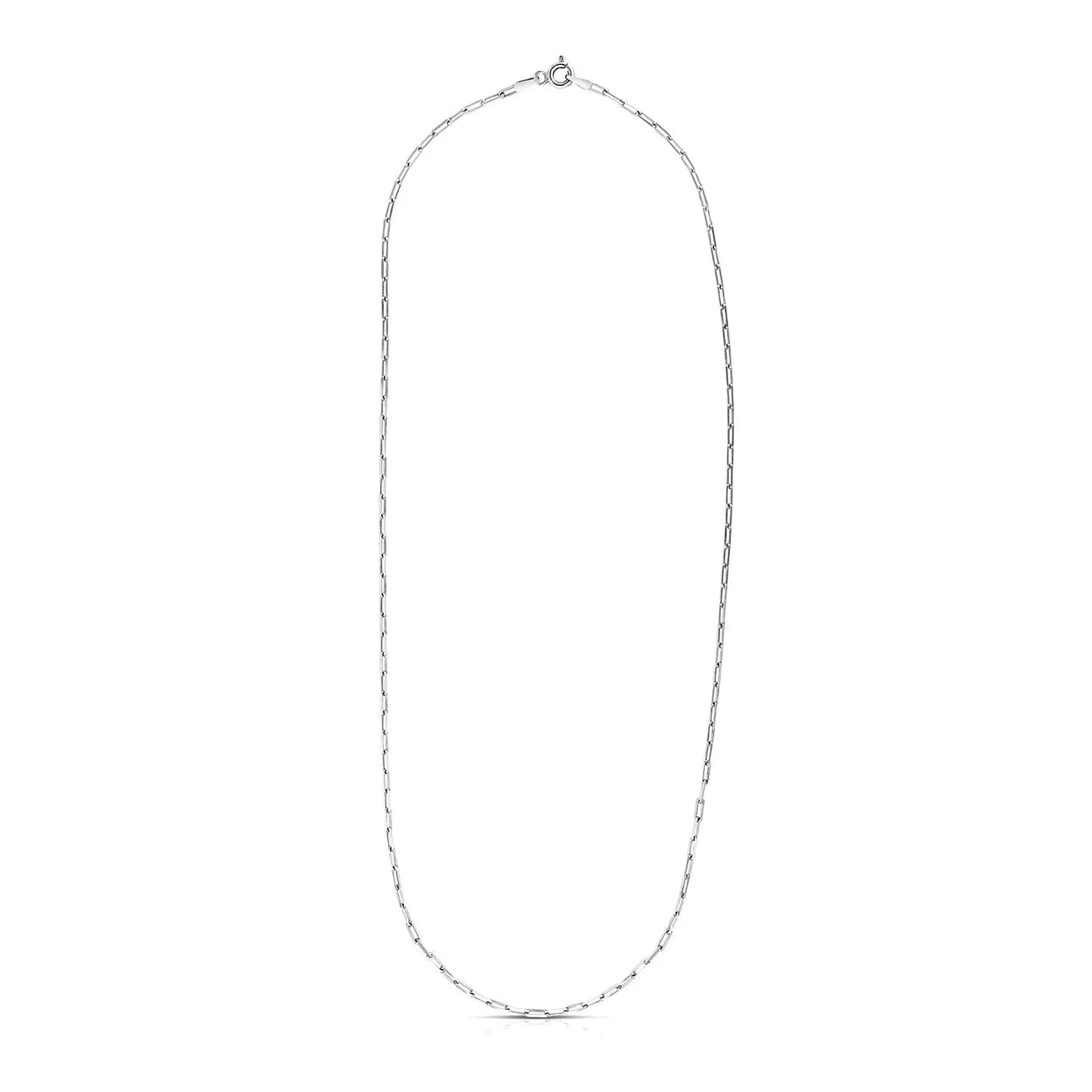 Sterling Silver Rhodium Plated Paperclip Chain (1.80 mm) RCJ Chains  CELESTIA LUXE JEWELLERS