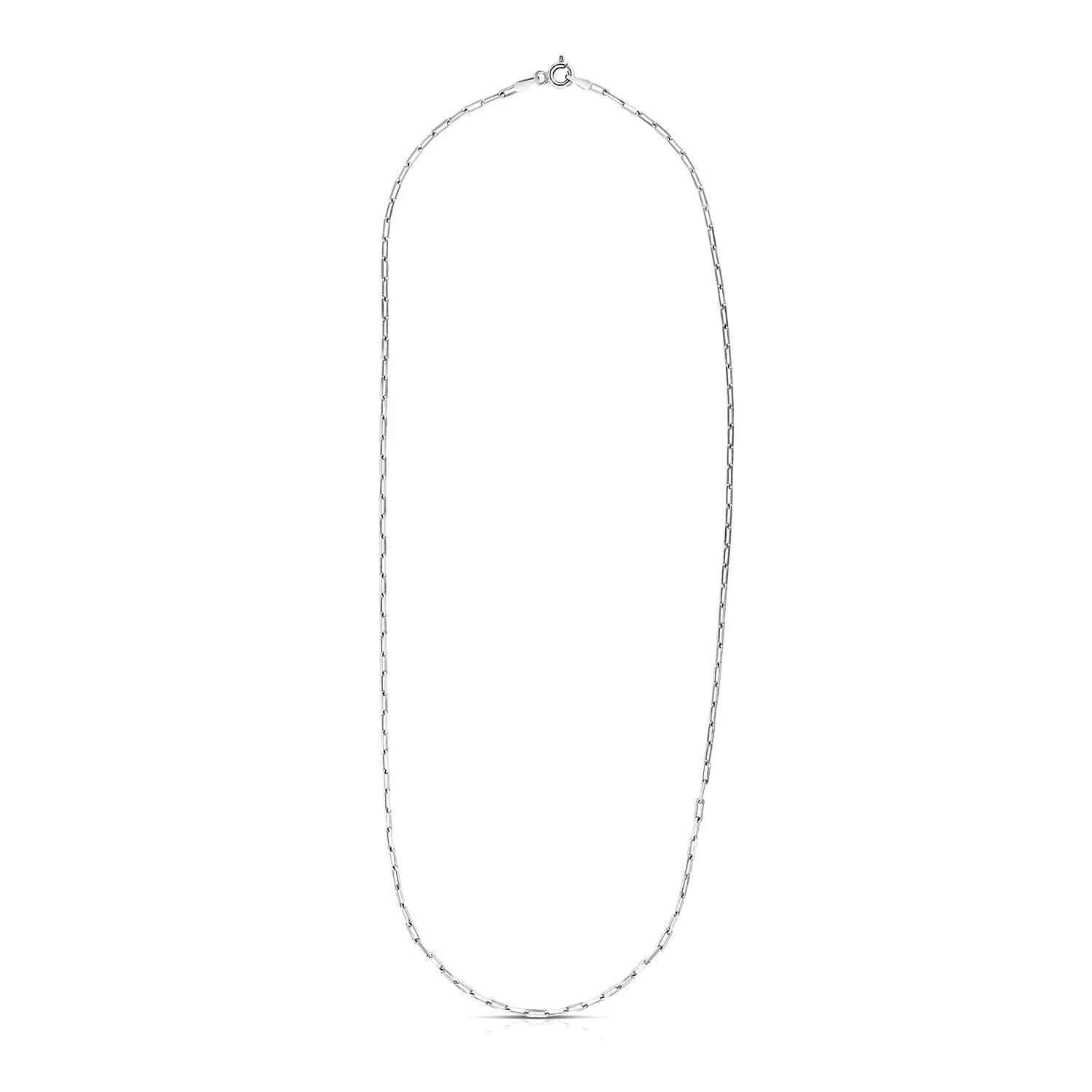 Sterling Silver Rhodium Plated Paperclip Chain (1.80 mm) RCJ Chains  CELESTIA LUXE JEWELLERS