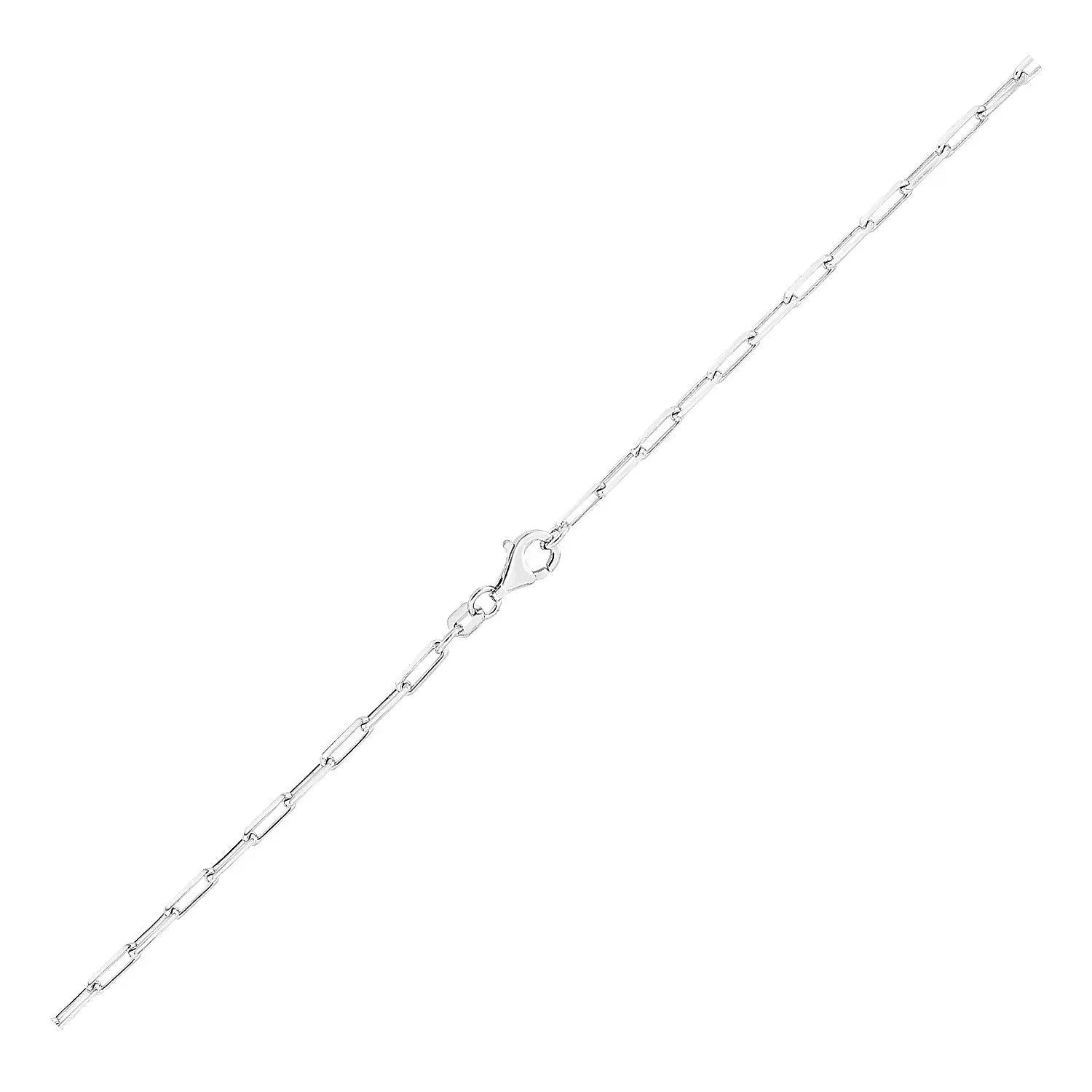 Sterling Silver Rhodium Plated Paperclip Chain (1.80 mm) RCJ Chains  CELESTIA LUXE JEWELLERS