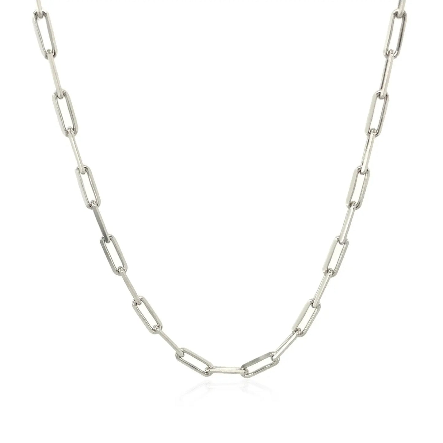 Sterling Silver Rhodium Plated Paperclip Chain (2.50 mm) RCJ Chains  CELESTIA LUXE JEWELLERS