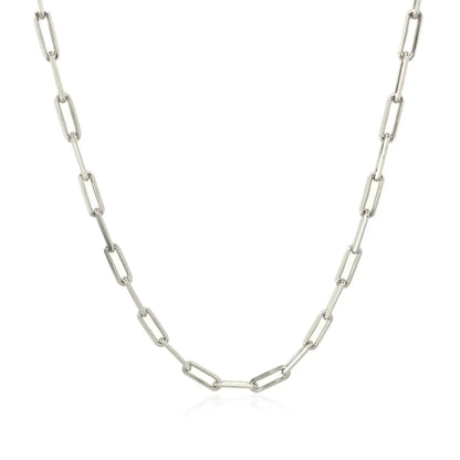 Sterling Silver Rhodium Plated Paperclip Chain (2.50 mm) RCJ Chains  CELESTIA LUXE JEWELLERS