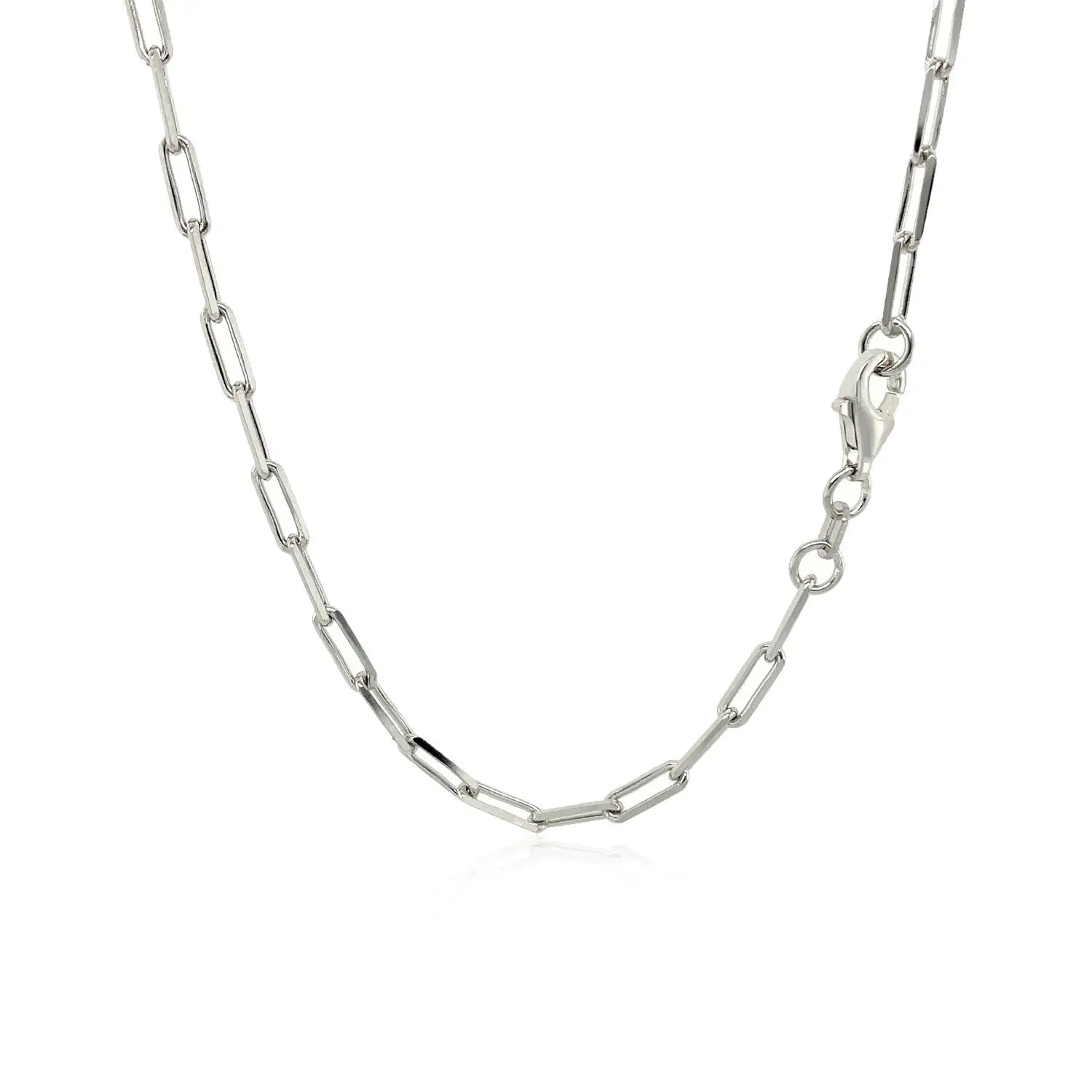 Sterling Silver Rhodium Plated Paperclip Chain (2.50 mm) RCJ Chains  CELESTIA LUXE JEWELLERS