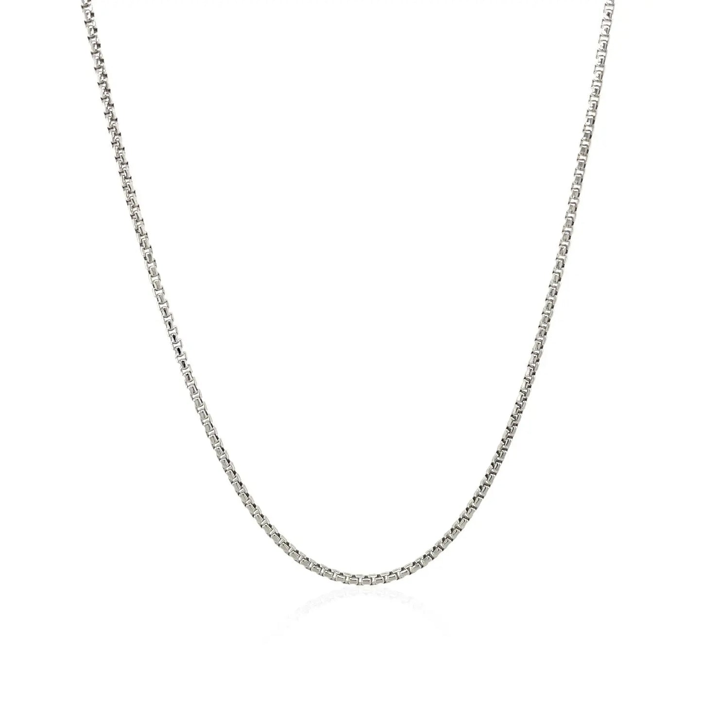 Sterling Silver Rhodium Plated Round Box Chain (1.30 mm) RCJ Chains  CELESTIA LUXE JEWELLERS