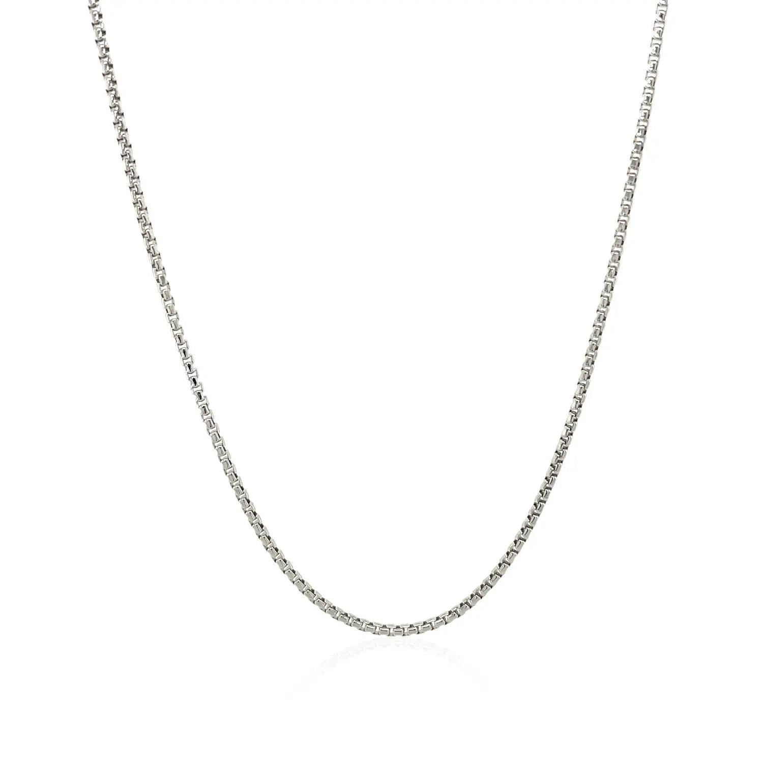 Sterling Silver Rhodium Plated Round Box Chain (1.30 mm) RCJ Chains  CELESTIA LUXE JEWELLERS