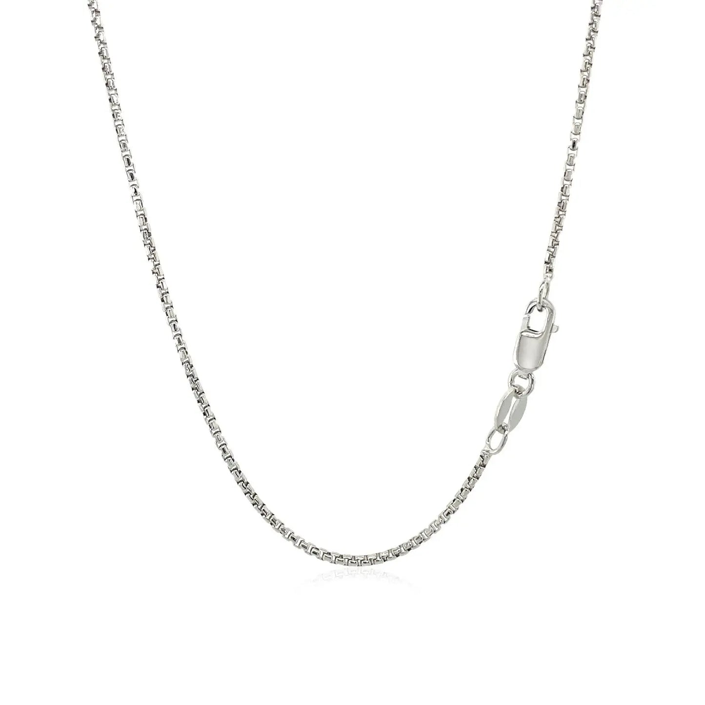 Sterling Silver Rhodium Plated Round Box Chain (1.30 mm) RCJ Chains  CELESTIA LUXE JEWELLERS